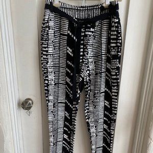 PROENZA SCHOULER Black & White WOODBLOCK JACQUARD Tapered Pants Size 4/Small